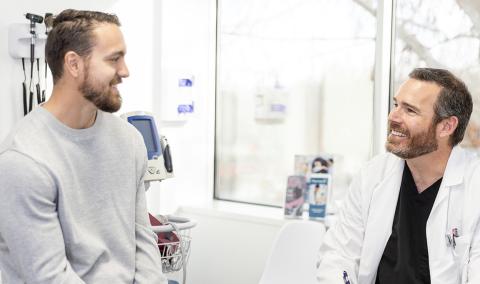 male patient with doctor